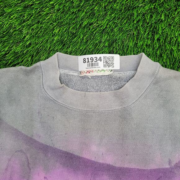Vintage MOD Tie-Dye Sweatshirt Women Large 21x24 Purple Gray - Picture 3 of 11